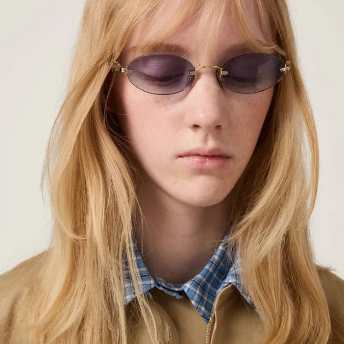 Lunettes de Soleil Ovales Sans Cerclage