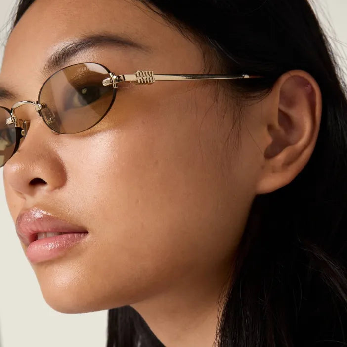 Lunettes de Soleil Ovales Sans Cerclage